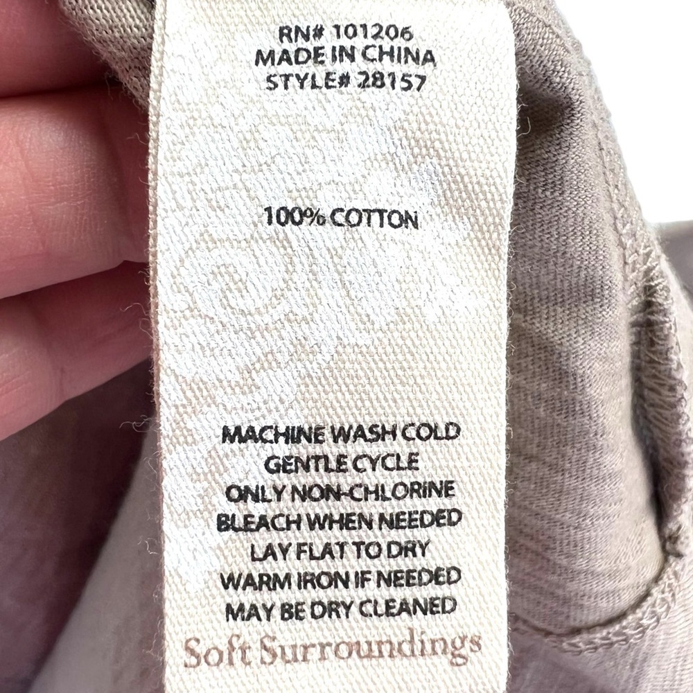 Soft Surroundings Danielle Button Top Tunic Asymmetrical Hem 3/4 Sleeves XS - Picture 10 of 10